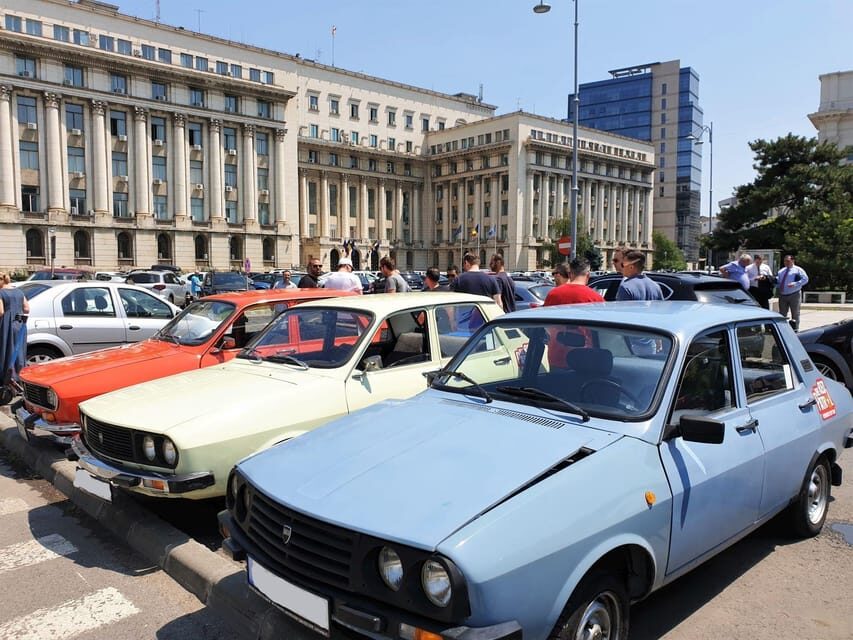 Bucharest: Private Communist Tour in a Romanian Vintage Car - House of the Free Press: ending on media, not just monuments