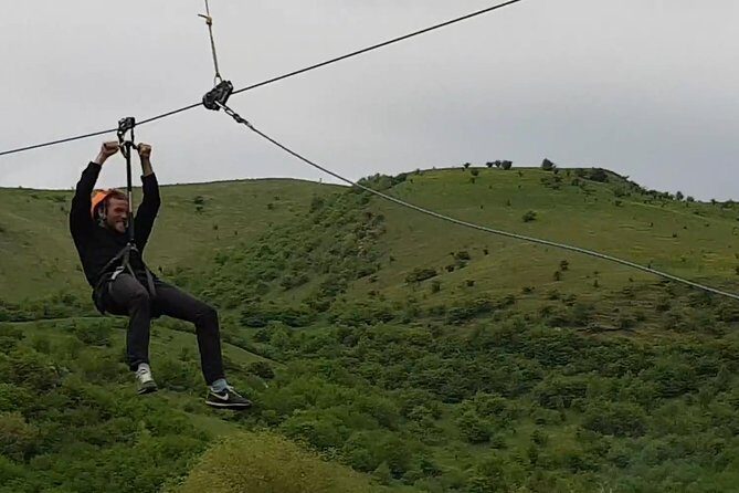 CLUJ ADVENTURE TOUR ! ZIP LINE and HIKE - Zipline over Turda Gorge: what 600m at 100 km/h means