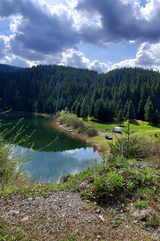 From Cluj: Mountain Bike around Lake Dragan - First Leg: From the Lake Viewpoint Down to the Right Arm